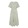 Y.A.S. ROOS LONG STRIPED DRESS IN GREEN AND CREAM
