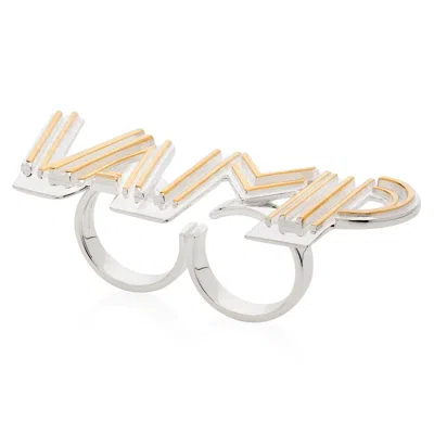 Yasmin Everley Jewellery Women's Gold / Silver Vamp Knuckleduster In Multi