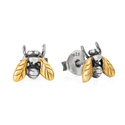 Yasmin Everley Jewellery Women's Silver Gilded Little Fly Stud Earrings