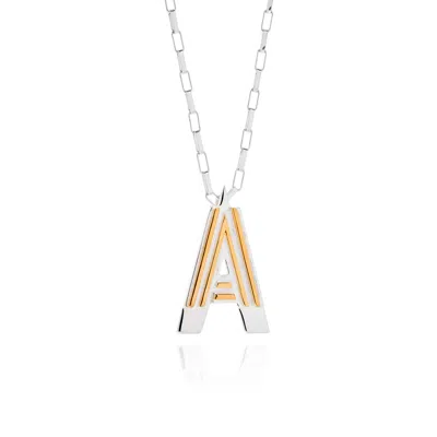 Yasmin Everley Jewellery Women's Silver Large Sculptural Art Deco Initial Necklace