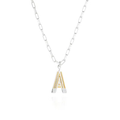 Yasmin Everley Jewellery Women's Silver Small Sculptural Art Deco Initial Necklace