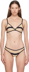 Yasmine Eslami Black & Tan Serena Soft Bra In Nude & Black