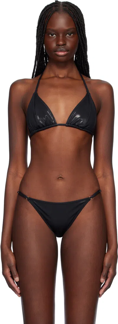 Yasmine Eslami Black Mica Bikini Top In Stary Night