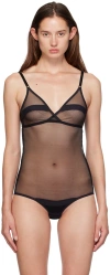 Yasmine Eslami Black Serena Bodysuit In Black