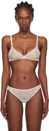 Yasmine Eslami Off-white Louise Soft Bra In Sand