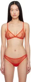 Yasmine Eslami Orange Jeanne Soft Bra In Sunset