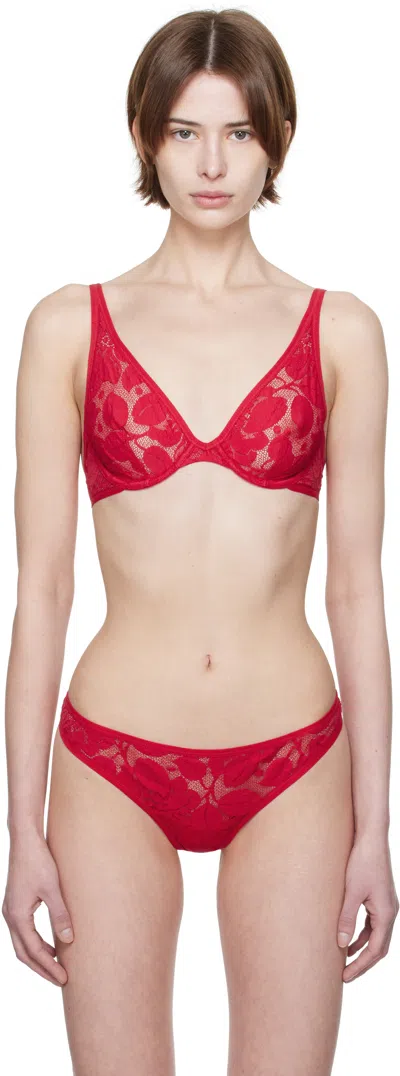 Yasmine Eslami Red Zoe Plunge Bra In Poppy