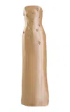 Yassmin Saleh Flicker Silk-blend Gown In Gold