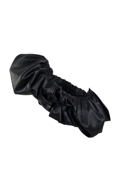 Yassmin Saleh Fragment Sculptural Silk-blend Top In Black