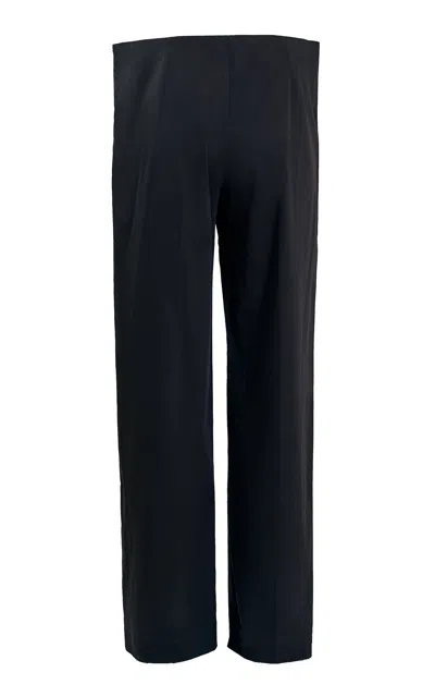 Yassmin Saleh Jeddo Wide-leg Cotton-blend Pants In Black