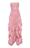 Yassmin Saleh Mirage Tulle-blend Gown In Pink