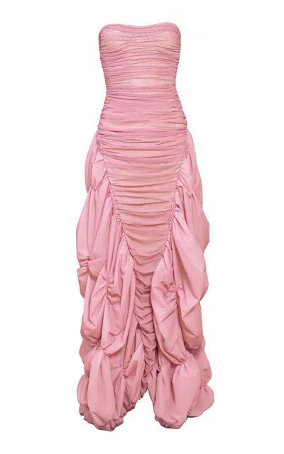 Yassmin Saleh Mirage Tulle-blend Gown In Pink