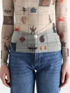 Yassmin Saleh Printed Grid Top In Blue