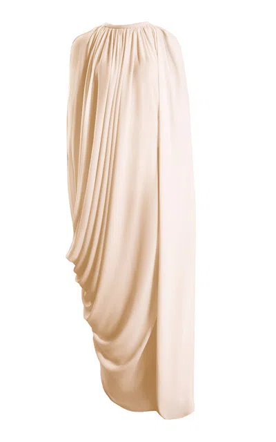 Yassmin Saleh Resonance Silk Gown In Neutral