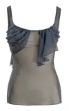 Yassmin Saleh Revolve Tulle-blend Tattoo Top In Multi