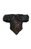 Yassmin Saleh Trace Sequin-embellished Tulle-blend Top In Black