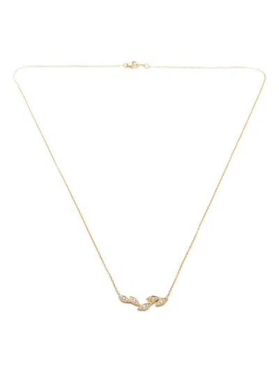 Yasuko Azuma 18k Yellow Gold Five Leaf Diamond Necklace