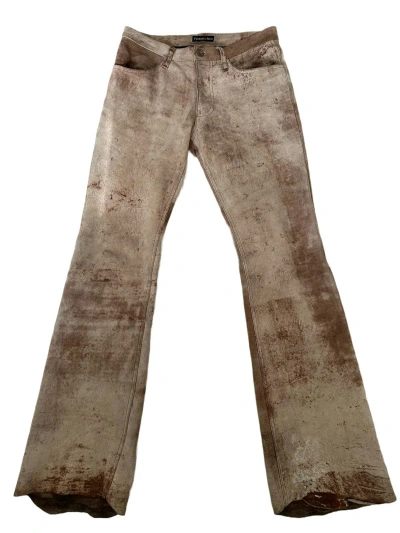 Pre-owned Yasuyuki Ishii Leather Cowhide Flared Pants