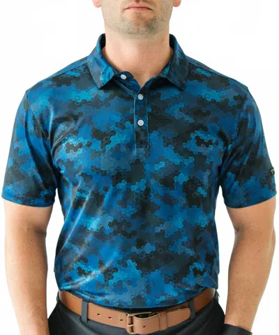 Yatta Golf Camouflage Golf Polo In Blue