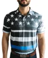 Yatta Golf Golf Polo In Thin Blue Line In Blue