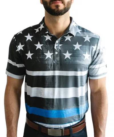 Yatta Golf Golf Polo In Thin Blue Line