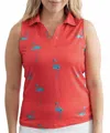 Yatta Golf Just Beachy Sleeveless Golf Polo In Red