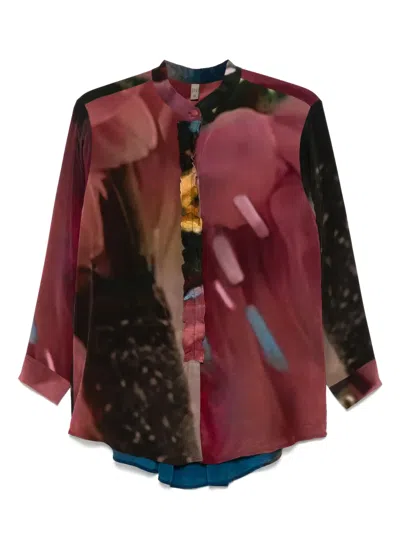 Yavi Abstract-pattern Blouse In Red