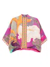 Yavi Abstract-print Silk Jacket In Pink