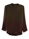Yavi Button-up Silk Shirt In Brown
