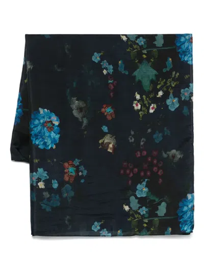 Yavi Floral-print Silk Scarf In Blue