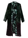 Yavi Floral-print Single-breasted Coat In Green