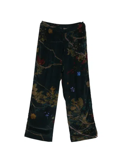 Yavi Floral Trousers In Green