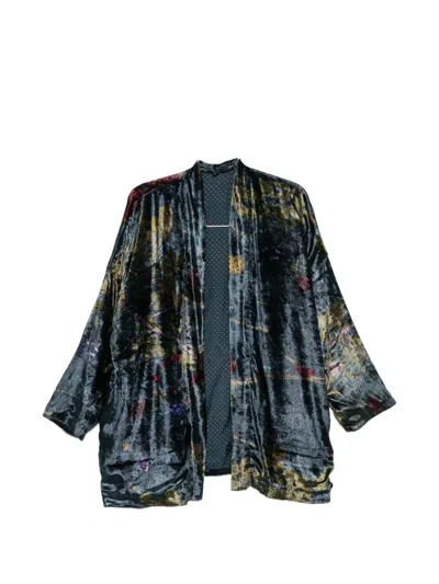 Yavi Floral Velvet Jacket In Multi