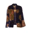 Yavi Padded Velvet-effect Jacket In Brown