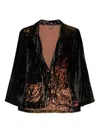 Yavi Metallic-effect Silk Velvet Jacket In Black