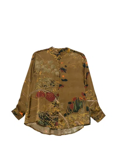 Yavi Nolen Floral Shirt In Brown