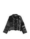 Yavi Patchwork-pattern Crinkled Jacket In Black