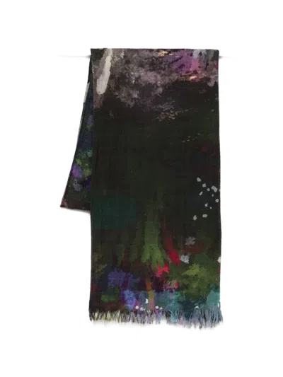 Yavi Print Fringed Scarf In Neutral