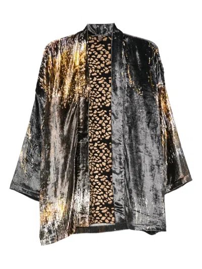 Yavi Silk Velvet Jacket In Black