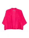 Yavi Textured Open-front Jacket In Pink