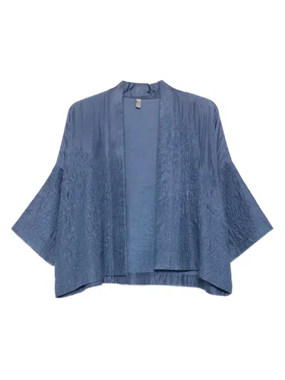 Yavi Textured Silk Jacket In Blue