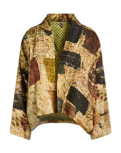 Yavi Woman Jacket Sand Size M Silk In Multi
