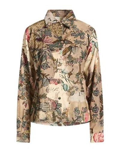 Yavi Woman Shirt Beige Size M Cotton In Neutral