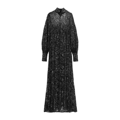 Yavorska Black Long Guipure Dress