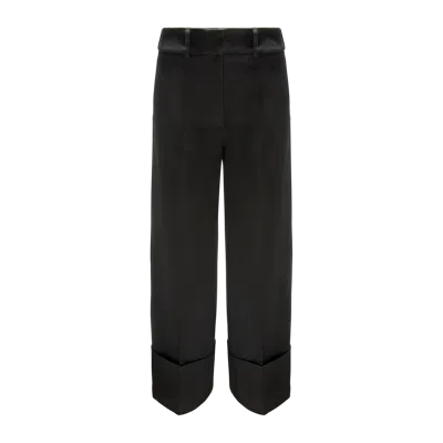Yavorska Black Trousers With Wide Cuffs