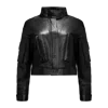 Yavorska Cropped Leather Biker Jacket In Black