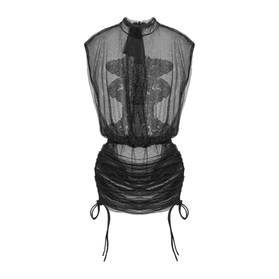 Yavorska Dress With Sequins At The Front In Black