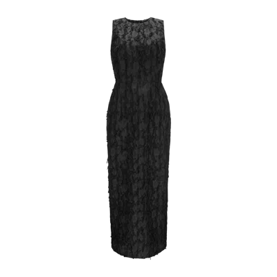 Yavorska Fitted Dress With Brushed Details In Black