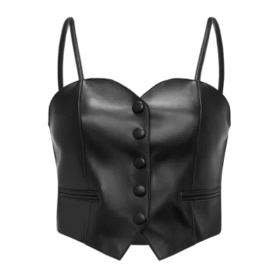 Yavorska Leather Corset In Black