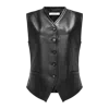 Yavorska Leather Waistcoat In Black In Black